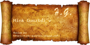 Hink Gusztáv névjegykártya